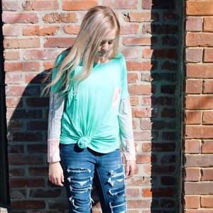 Super soft Long Color block Tunic